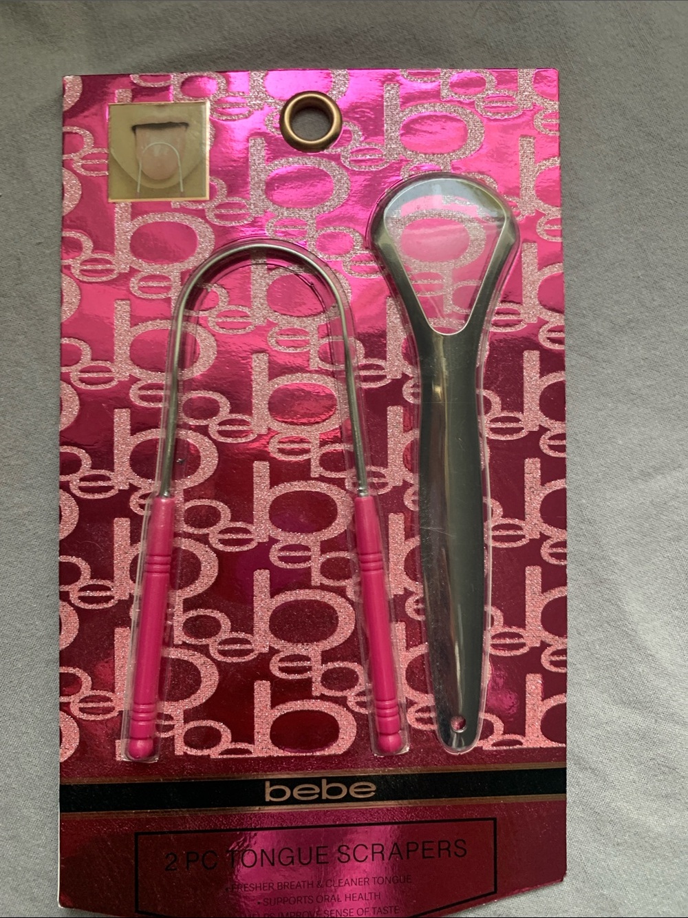 🆕- bebe Hot Pink and Silver Tongue Scraper Duo
